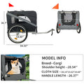 Outdoor Heavy Duty Foldable Utility Pet Stroller Dog Carriers Bicycle Trailer Black Gray Fabric Steel