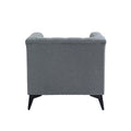 Accent Chair Living Room Chairs Single Sofa Chair,Arm Chairs With Linen Fabric, Mid Century Accent Arm Chairs Comfy Reading Lounge Club Armchair For Bedroom Office Study Gray Metal