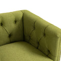 Accent Chair Living Room Chairs Single Sofa Chair,Arm Chairs With Linen Fabric, Mid Century Accent Arm Chairs Comfy Reading Lounge Club Armchair For Bedroom Office Study Green Metal