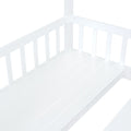 Full Over Full Bunk Bed With Changeable Table, Bunk Bed Turn Into Upper Bed And Down Desk White Full White Solid Wood