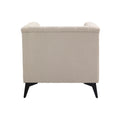 Accent Chair Living Room Chairs Single Sofa Chair,Arm Chairs With Linen Fabric, Mid Century Accent Arm Chairs Comfy Reading Lounge Club Armchair For Bedroom Office Study Beige Metal