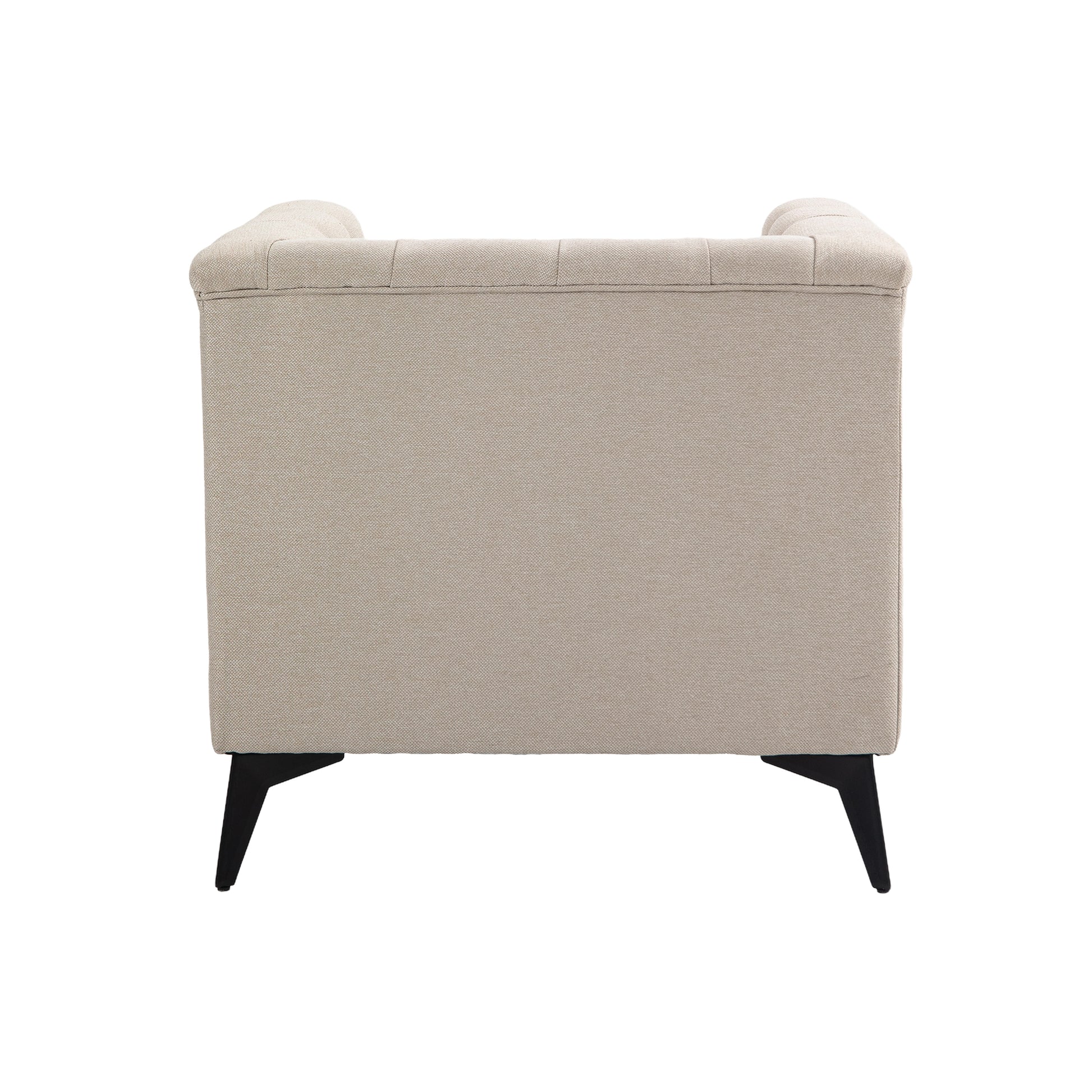 Accent Chair Living Room Chairs Single Sofa Chair,Arm Chairs With Linen Fabric, Mid Century Accent Arm Chairs Comfy Reading Lounge Club Armchair For Bedroom Office Study Beige Metal