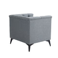 Accent Chair Living Room Chairs Single Sofa Chair,Arm Chairs With Linen Fabric, Mid Century Accent Arm Chairs Comfy Reading Lounge Club Armchair For Bedroom Office Study Gray Metal