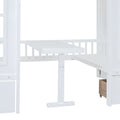 Full Over Full Bunk Bed With Changeable Table, Bunk Bed Turn Into Upper Bed And Down Desk White Full White Solid Wood