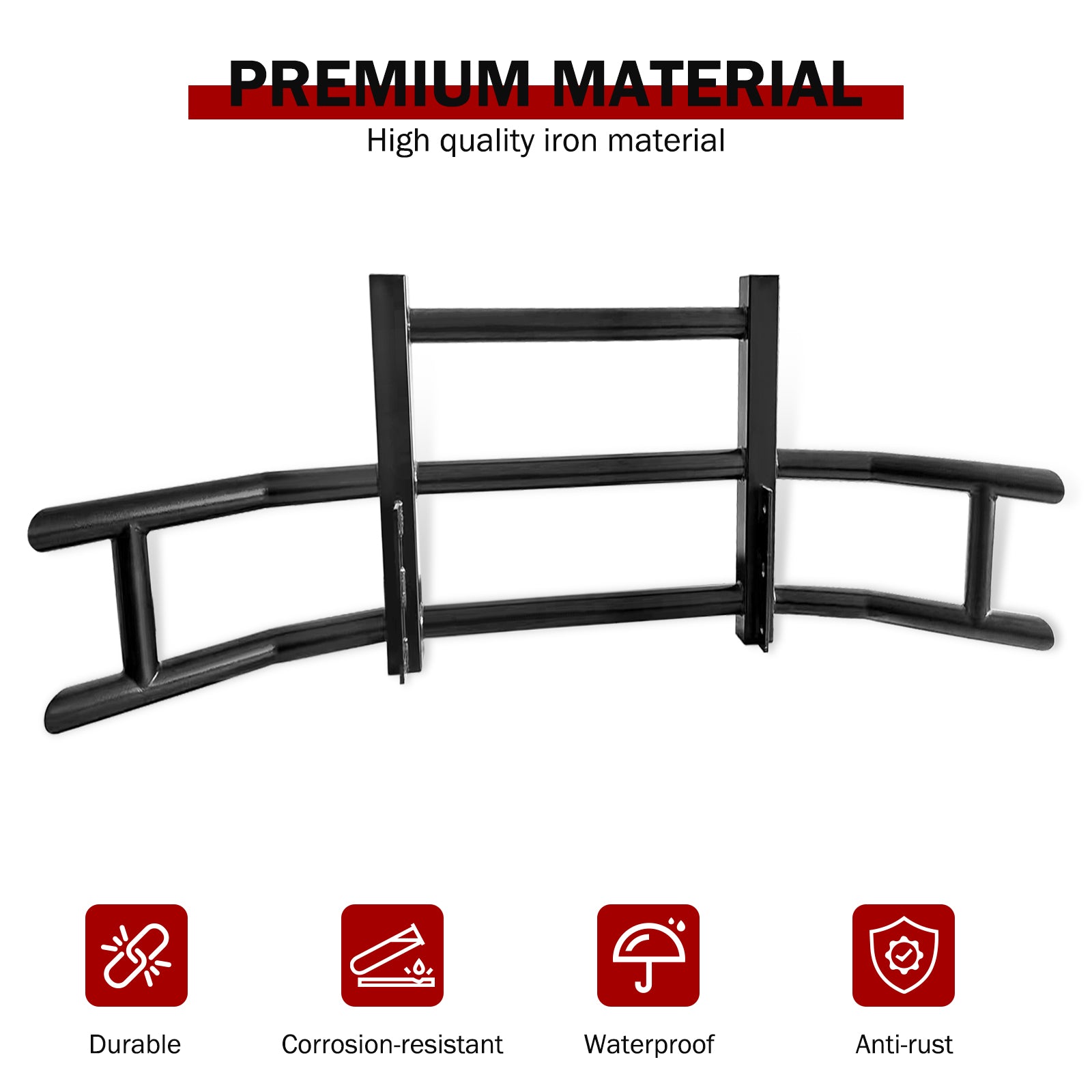 Front Bumper Deer Guard For Freightliner Cascadia 2008 2017 With Bracket Black Iron