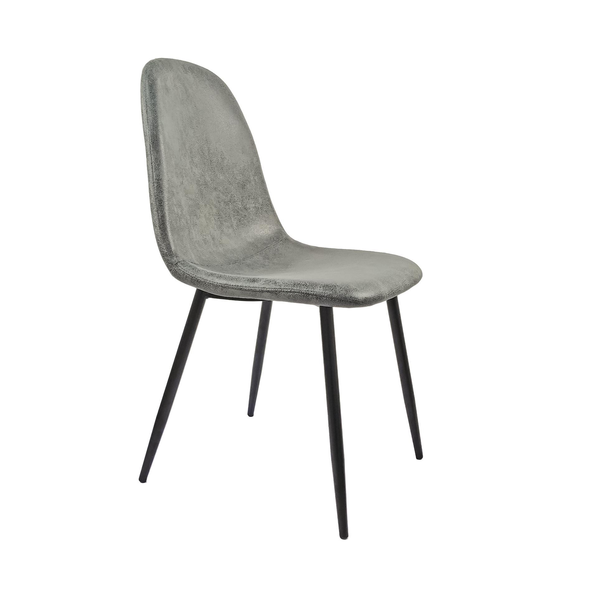 Dining Chairs Set Of 4, Modern Accent Chairs With Soft G Suede Fabric Upholstered Seat, Spoon Shape Kitchen Chair With Black Metal Legs Dining Side Chairs For Dining Room Kitchen Grey Metal Grey Kitchen Dining Chairs Foam Suede