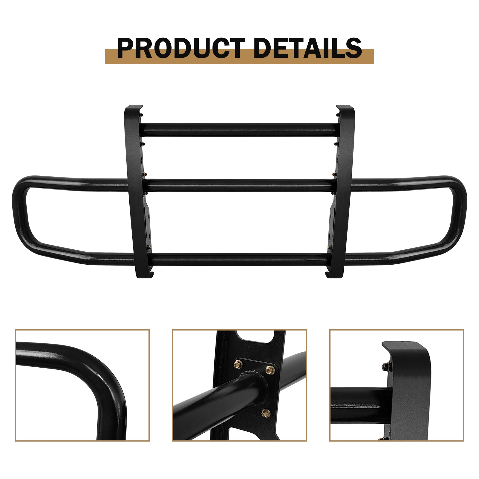 Black Lron Integrated Deer Guard For Freightliner Cascadia 2018 2022 With Brackets Black Iron