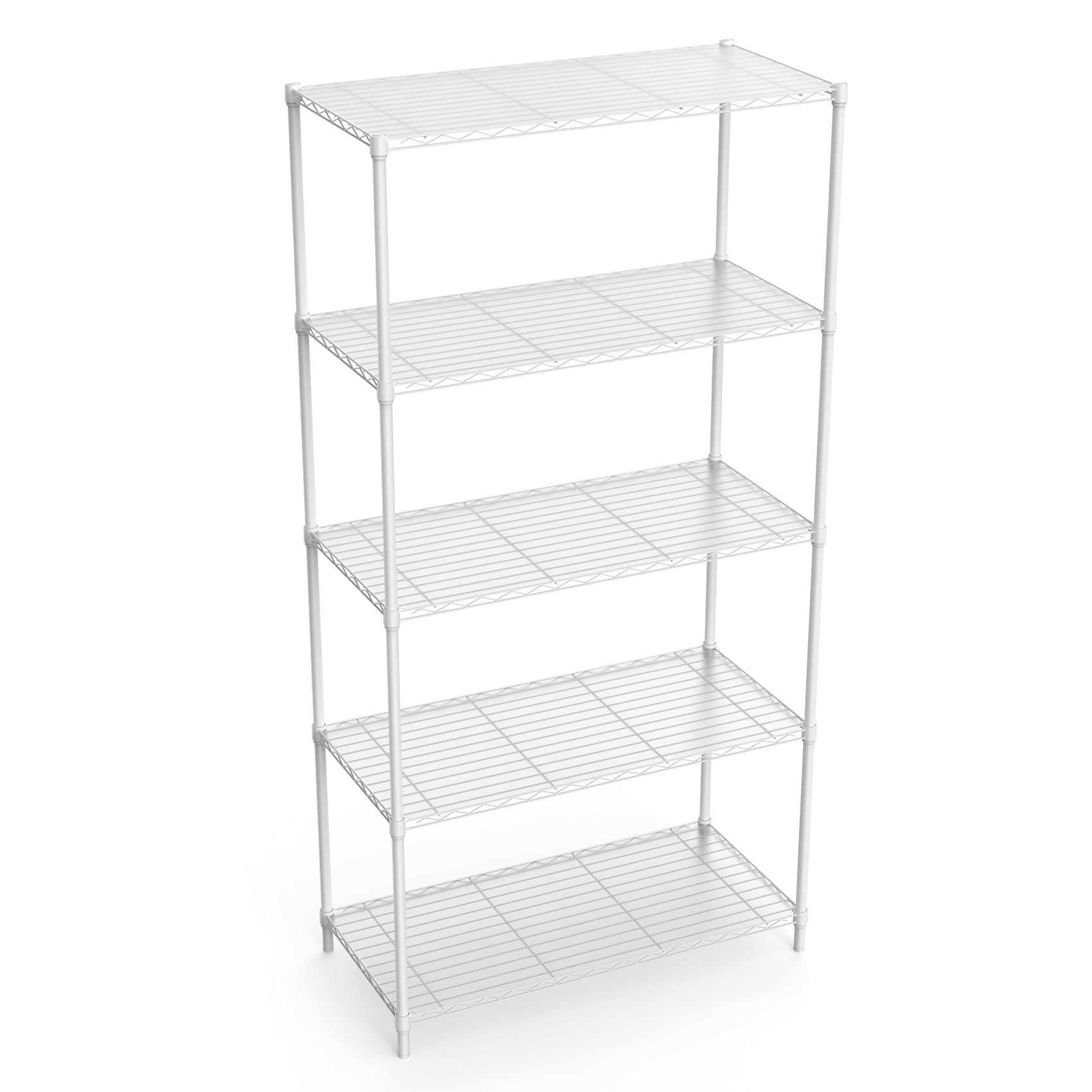 5 Tier Shelf Wire Shelving Unit 5T 1636 W Lkj, 72H White Iron Plastic