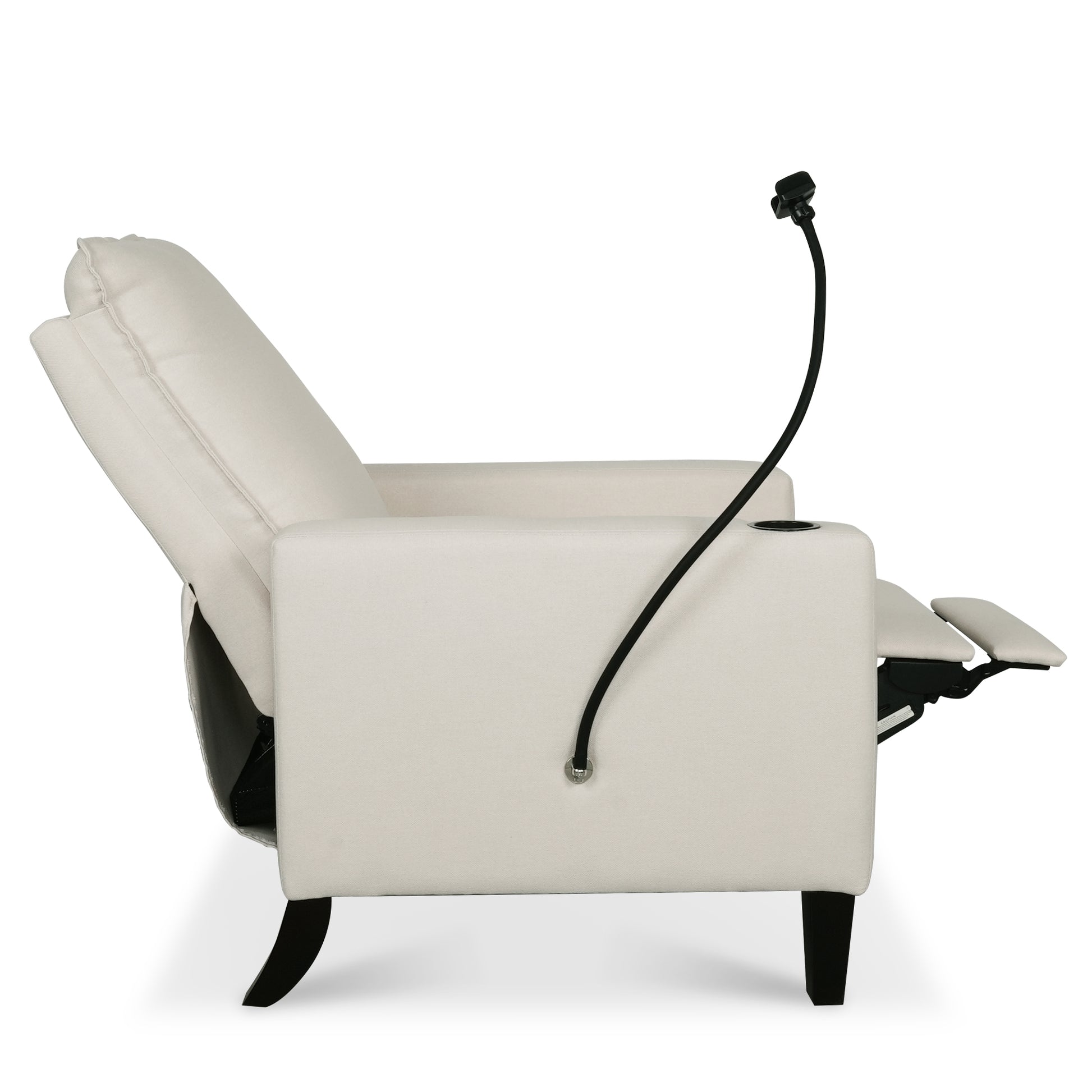 Recliner Chairs For Adults, Adjustable Recliner Sofa With Mobile Phone Holder & Cup Holder, Modern Reclining Chairs Fabric Push Back Recliner Chairs For Living Room, Bedroom, Beige Beige Foam Polyester
