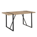 Mdf Wood Colour Dining Table And Modern Dining Chairs Set Of 4, Mid Century Wooden Kitchen Table Set, Metal Base & Legs, Dining Room Table And Suede Chairs Natural Wood Dining Room Mid Century Modern Mdf Mdf