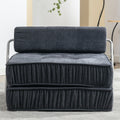 Folding Sofa Bed, Futon Sleeper Chair, Convertible Chair Floor Couch & Sleeping Mattress For Living Room, Guest Room, Home Office, Apartment, Small Space, Bed, Removable Back Cushion, Grey, 1 Seat Grey Chenille Primary Living Space Pillow Back Soft