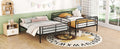 Full Xl Over Queen Metal Bunk Bed, Black Black Iron