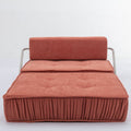 Folding Sofa Bed, Futon Sleeper Chair, Convertible Chair Floor Couch & Sleeping Mattress For Living Room, Guest Room, Home Office, Apartment, Small Space, Bed, Removable Back Cushion, Orange, 1 Seat Orange Chenille Primary Living Space Pillow Back Soft