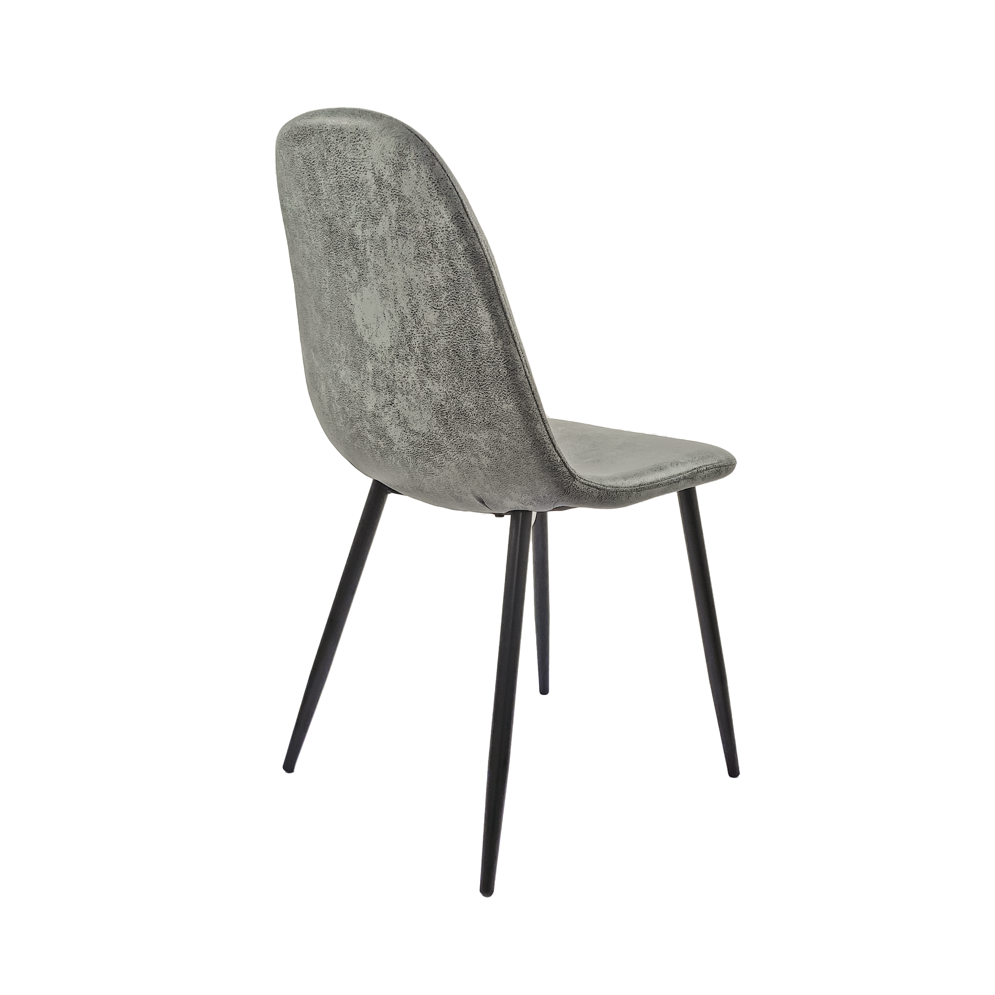 Dining Chairs Set Of 4, Modern Accent Chairs With Soft G Suede Fabric Upholstered Seat, Spoon Shape Kitchen Chair With Black Metal Legs Dining Side Chairs For Dining Room Kitchen Grey Metal Grey Kitchen Dining Chairs Foam Suede