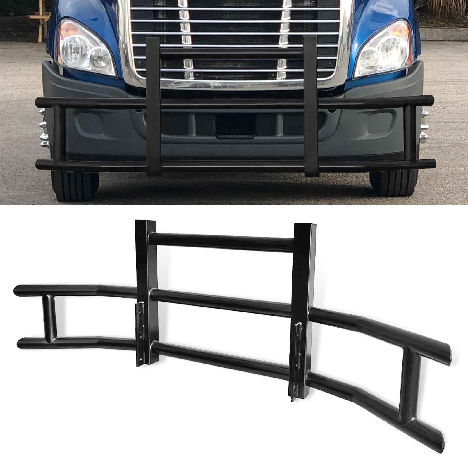 Front Bumper Deer Guard For Freightliner Cascadia 2008 2017 With Bracket Black Iron