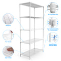 5 Tier Shelf Wire Shelving Unit 5T 1636 W Lkj, 72H White Iron Plastic