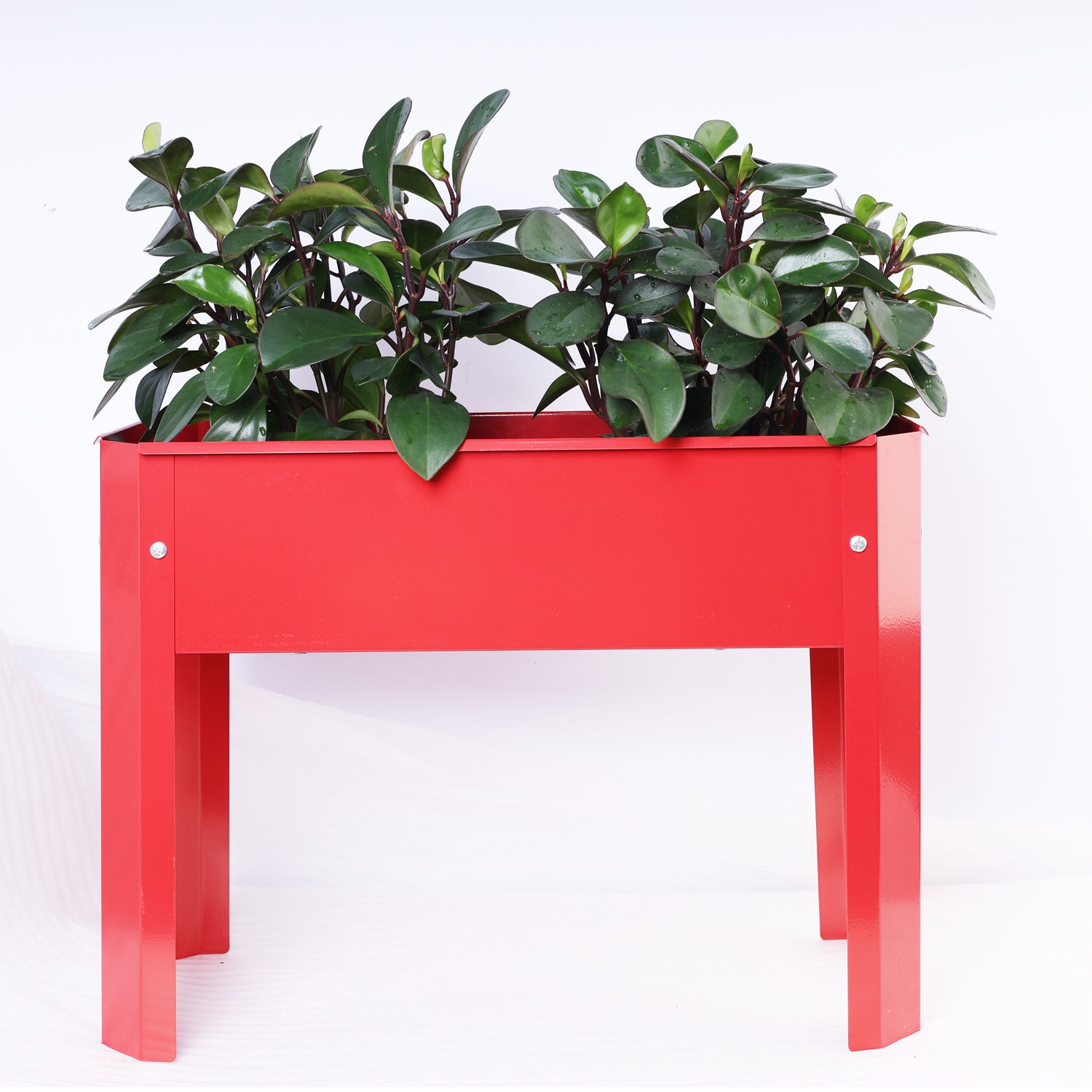 Mini Elevated Garden Bed, Metal Elevated Outdoor Flowerpot Box, Suitable For Backyard And Terrace, Large Flowerpot, Suitable For Vegetable And Flower Red Steel