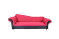 S Back Red And Black Velvet Sofa For Living Room, Modern 3 Seater Sofas Couches For Bedroom, Office, And Apartment With Solid Wood Frame Red Wood Foam Velvet