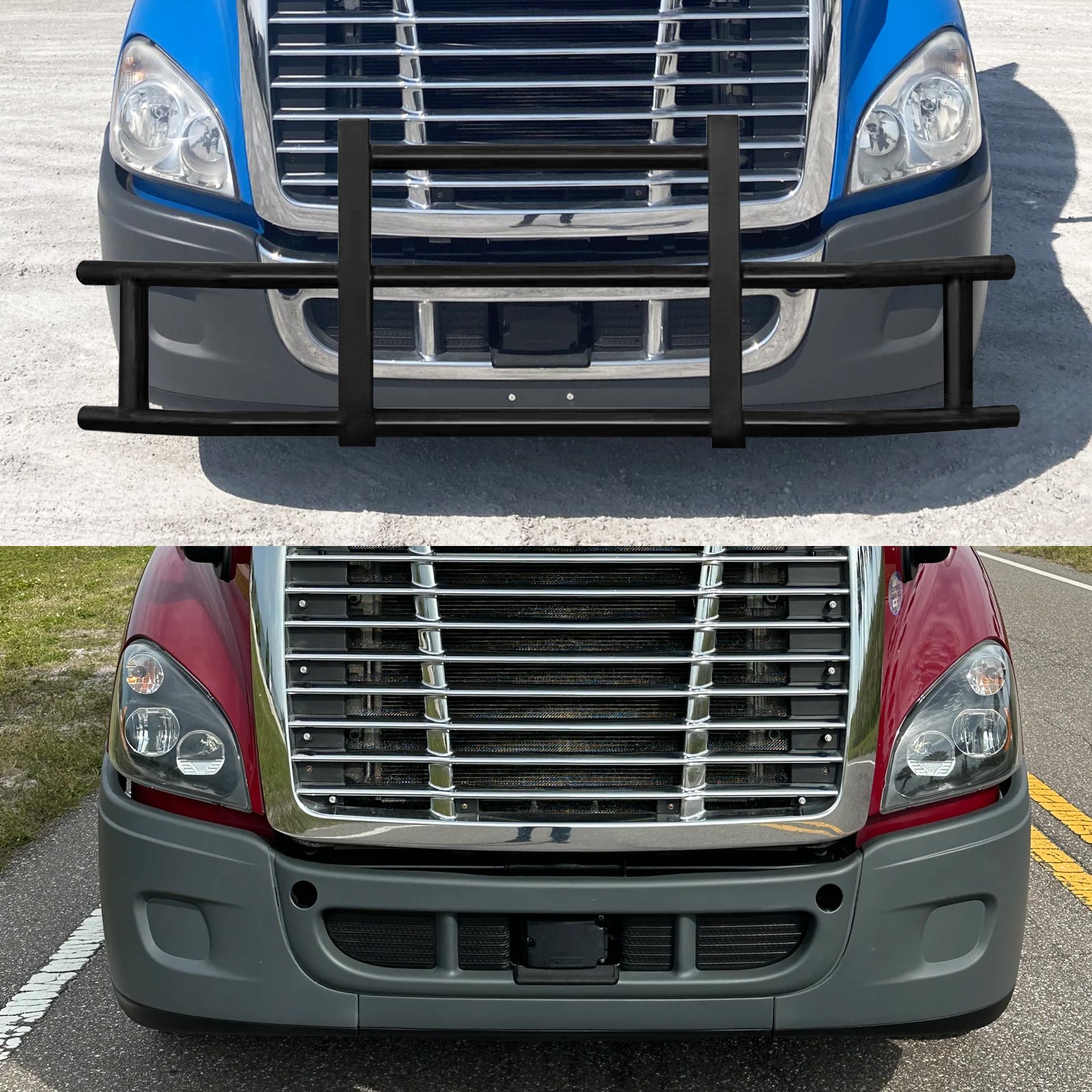 Front Bumper Deer Guard For Freightliner Cascadia 2008 2017 With Bracket Black Iron