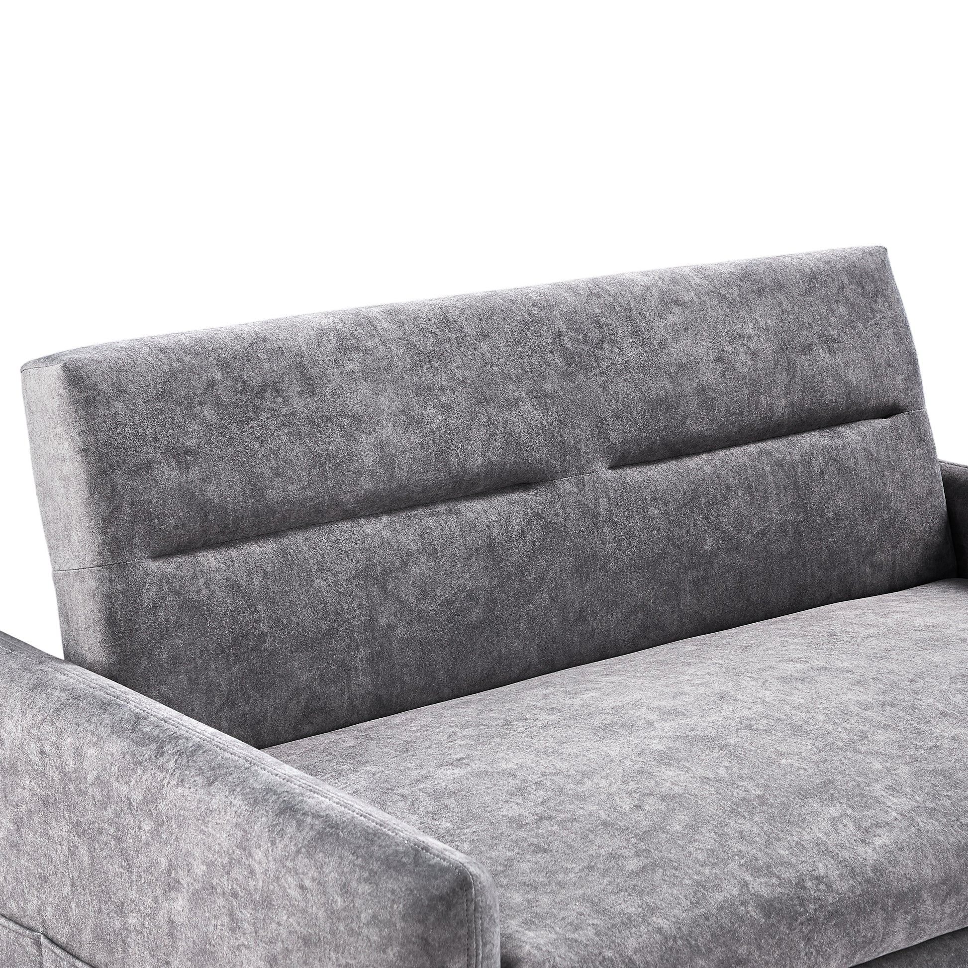 55.1" Pull Out Sleep Sofa Bed Loveseats Sofa Couch With Adjsutable Backrest, Storage Pockets, 2 Soft Pillows, Usb Ports For Living Room, Bedroom, Apartment, Office,Grey Old Sku Wf307821Aae Grey Foam Microfiber