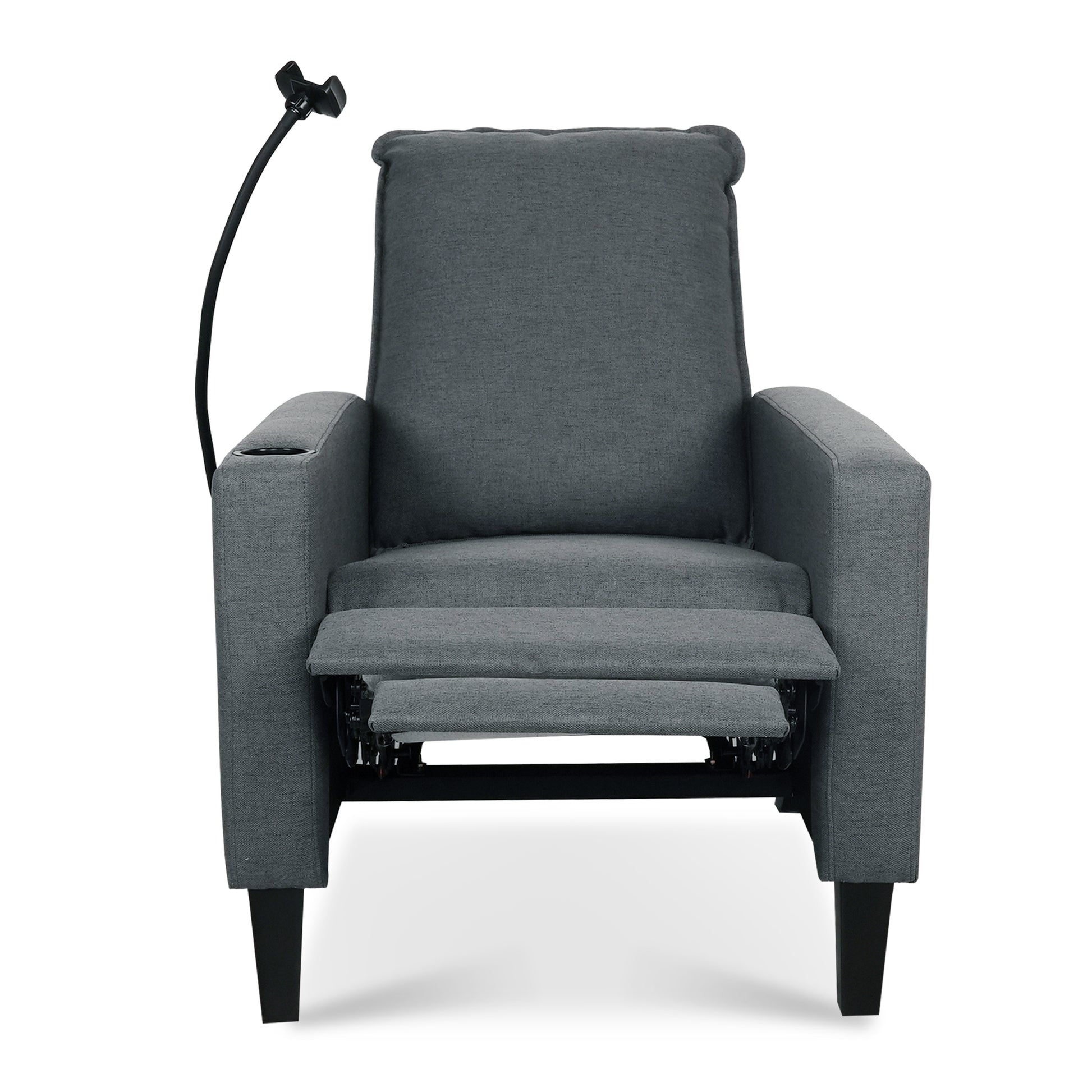 Recliner Chairs For Adults, Adjustable Recliner Sofa With Mobile Phone Holder & Cup Holder, Modern Reclining Chairs Fabric Push Back Recliner Chairs For Living Room, Bedroom, Gray Grey Foam Polyester