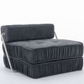 Folding Sofa Bed, Futon Sleeper Chair, Convertible Chair Floor Couch & Sleeping Mattress For Living Room, Guest Room, Home Office, Apartment, Small Space, Bed, Removable Back Cushion, Grey, 1 Seat Grey Chenille Primary Living Space Pillow Back Soft