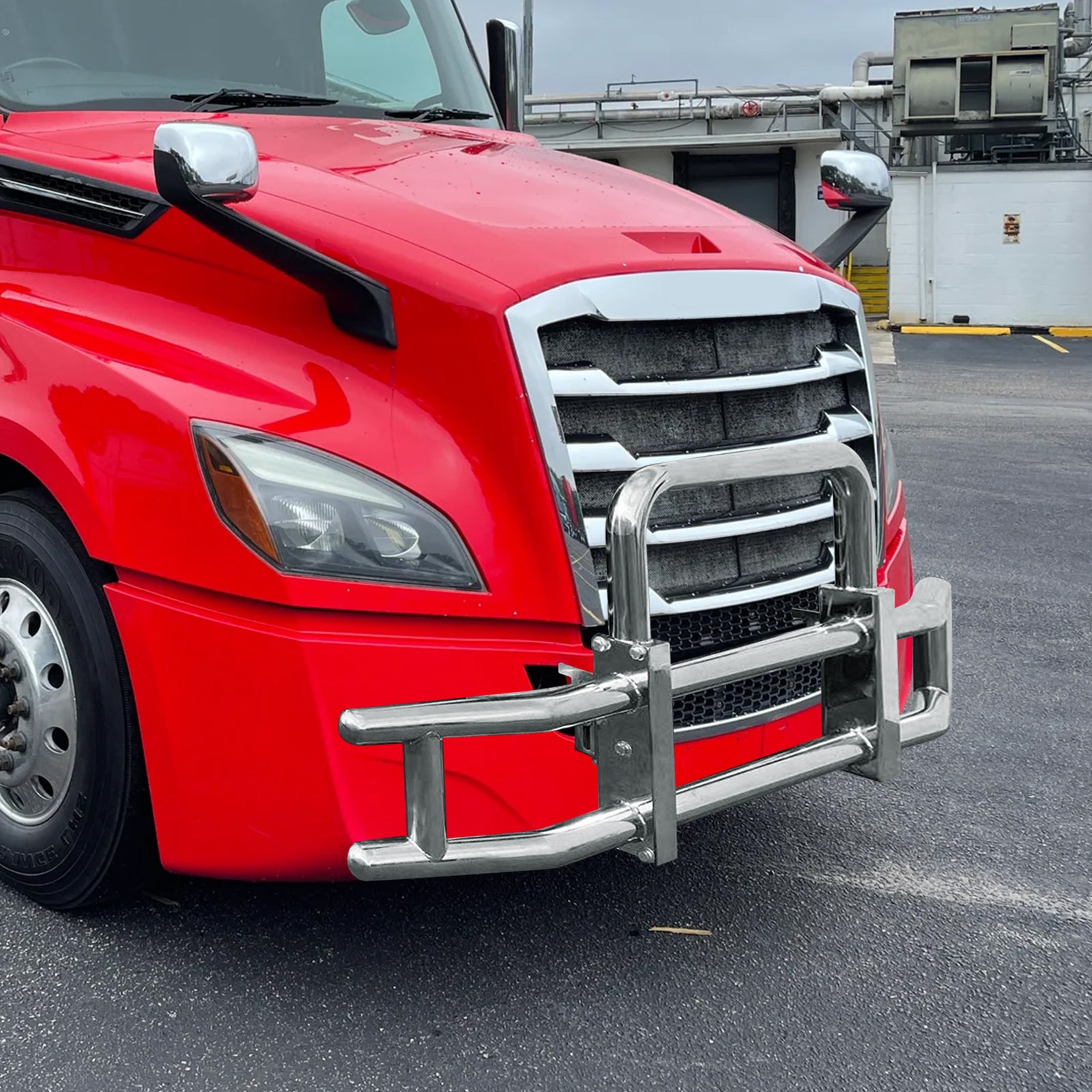 Deer Guard For Freightliner Cascadia 2018 2022 With Brackets Stainless Steel Chrome Stainless Steel