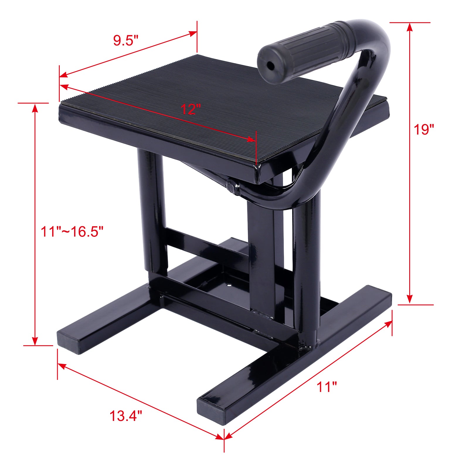 Motorcycle Dirt Bike Stands And Lifts Jack Stand Steel Lift 11" 16.5" Adjustable Height 330 Lbs Load Capacity Heavy Duty Steel Black Black Steel