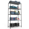 5 Tier Shelf Wire Shelving Unit 5T 1636 B Lkj, 72H Black Iron Plastic