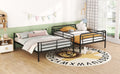 Full Xl Over Queen Metal Bunk Bed, Black Black Iron