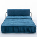 Folding Sofa Bed, Futon Sleeper Chair, Convertible Chair Floor Couch & Sleeping Mattress For Living Room, Guest Room, Home Office, Apartment, Small Space, Bed, Removable Back Cushion, Blue, 1 Seat Blue Chenille Primary Living Space Pillow Back Soft