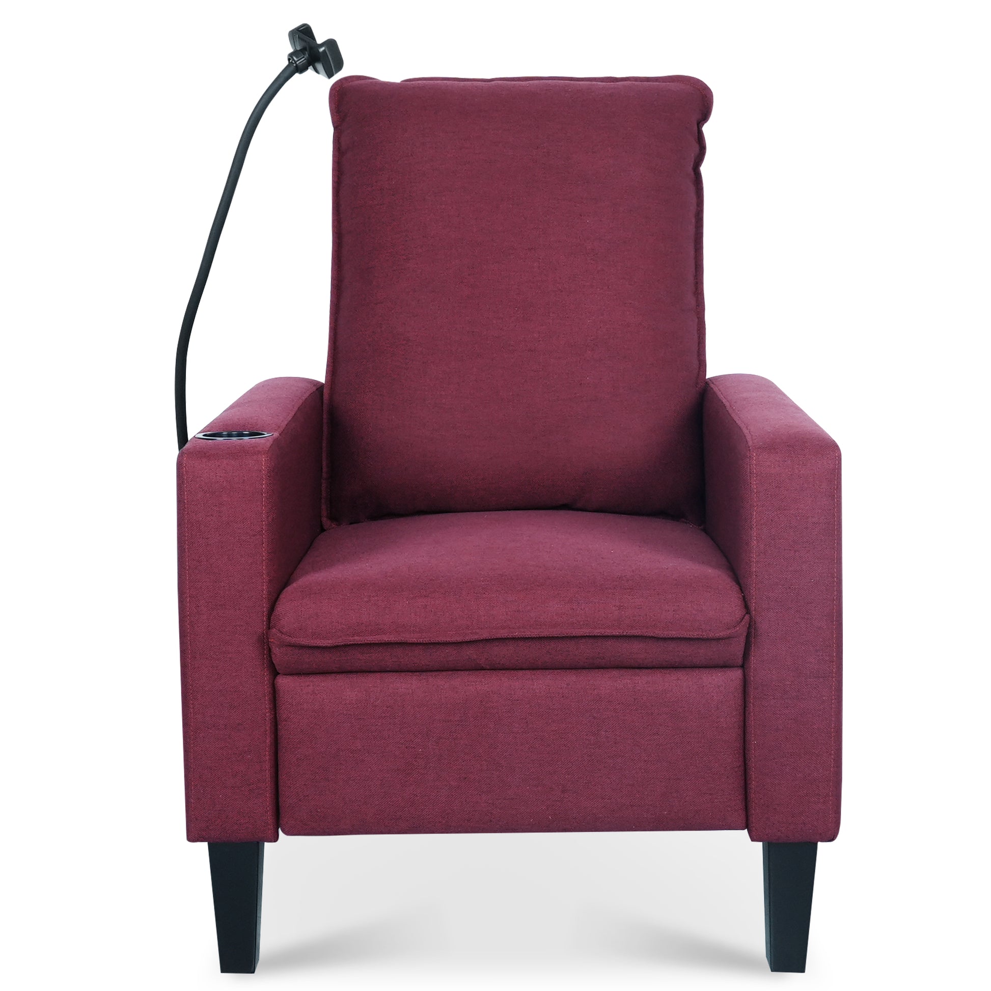 Recliner Chairs For Adults, Adjustable Recliner Sofa With Mobile Phone Holder & Cup Holder, Modern Reclining Chairs Fabric Push Back Recliner Chairs For Living Room, Bedroom, Red Red Foam Polyester