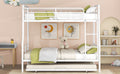 Full Xl Over Queen Metal Bunk Bed With Twin Size Trundle, White White Iron