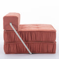 Folding Sofa Bed, Futon Sleeper Chair, Convertible Chair Floor Couch & Sleeping Mattress For Living Room, Guest Room, Home Office, Apartment, Small Space, Bed, Removable Back Cushion, Orange, 1 Seat Orange Chenille Primary Living Space Pillow Back Soft