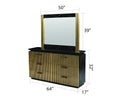 Allure Modern Style 6 Drawer Dresser Made With Mango Wood And Finished With Brass Metal Black Bedroom Contemporary,Modern Wood