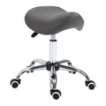 Ergonomic Rolling Saddle Stool Pu Leather Hydraulic Spa Stool Height Adjustable Swivel Drafting Medical Salon Chair, Grey Grey Faux Leather