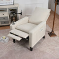 Recliner Chairs For Adults, Adjustable Recliner Sofa With Mobile Phone Holder & Cup Holder, Modern Reclining Chairs Fabric Push Back Recliner Chairs For Living Room, Bedroom, Beige Beige Foam Polyester