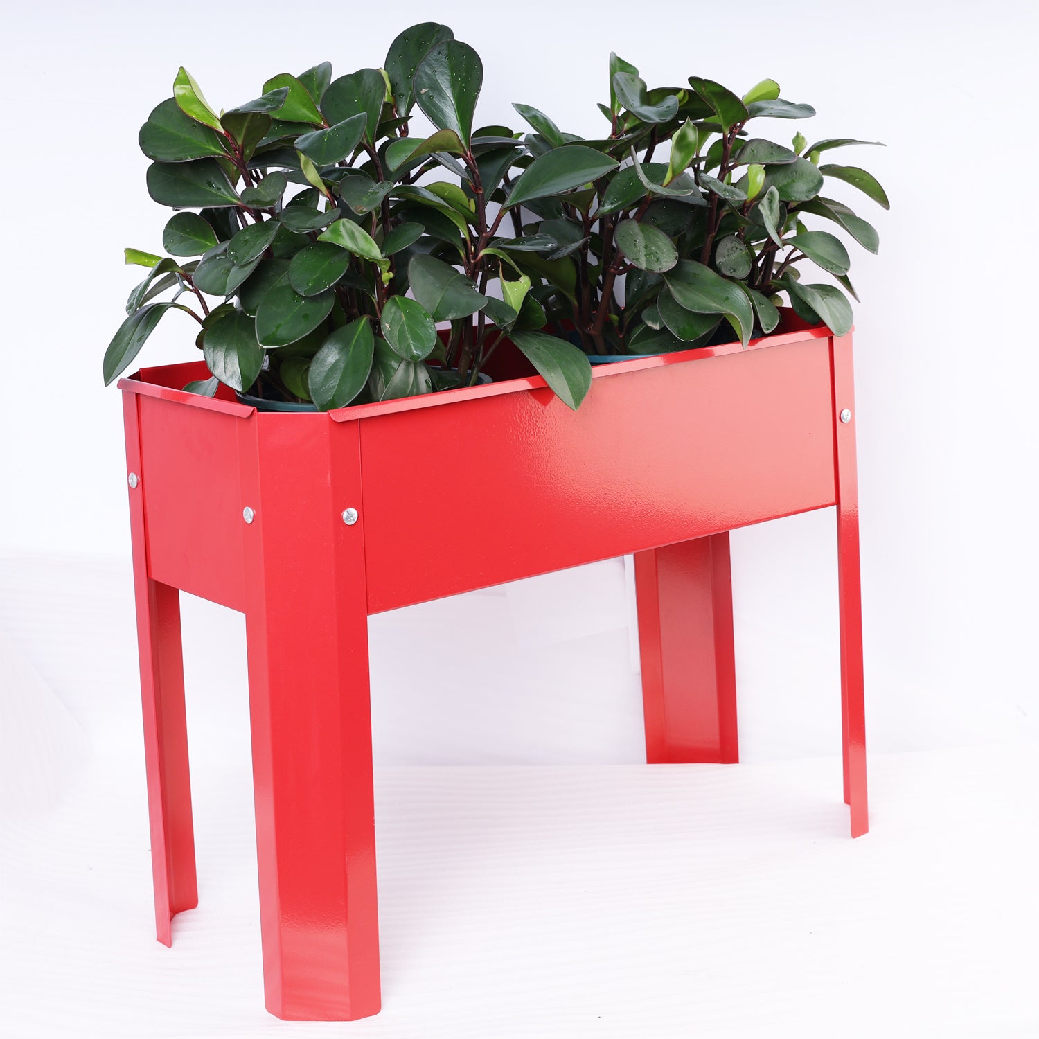 Mini Elevated Garden Bed, Metal Elevated Outdoor Flowerpot Box, Suitable For Backyard And Terrace, Large Flowerpot, Suitable For Vegetable And Flower Red Steel