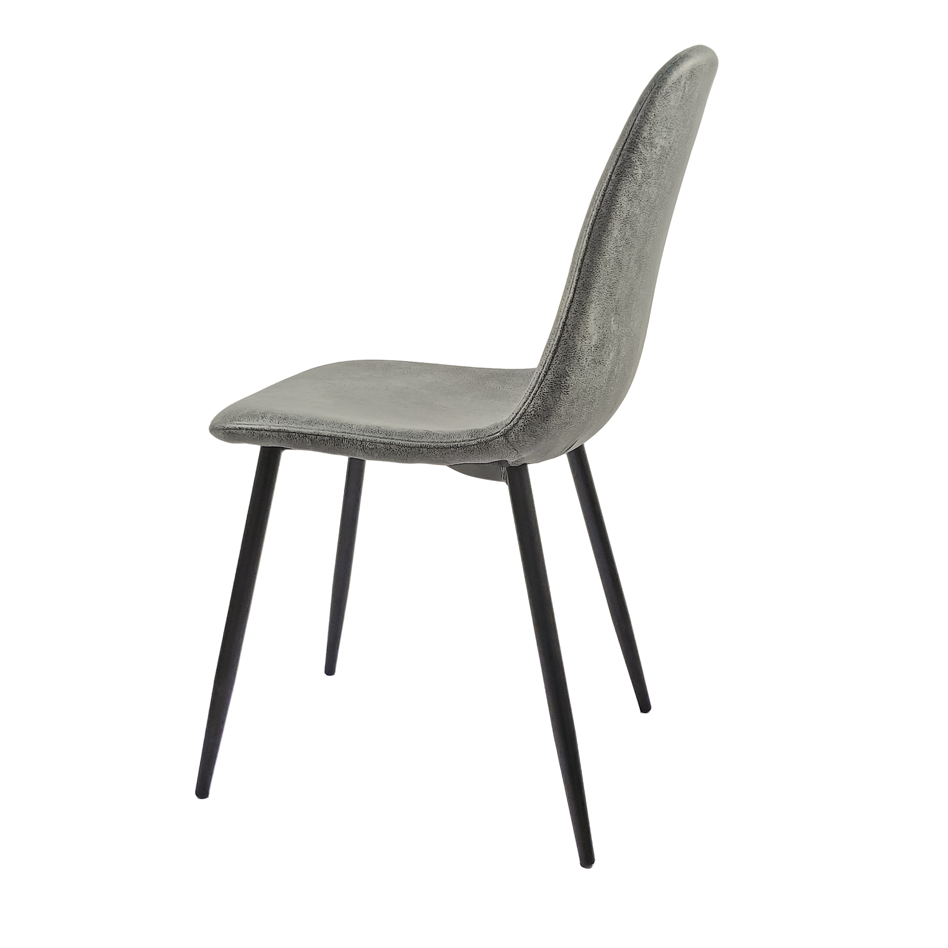 Dining Chairs Set Of 4, Modern Accent Chairs With Soft G Suede Fabric Upholstered Seat, Spoon Shape Kitchen Chair With Black Metal Legs Dining Side Chairs For Dining Room Kitchen Grey Metal Grey Kitchen Dining Chairs Foam Suede