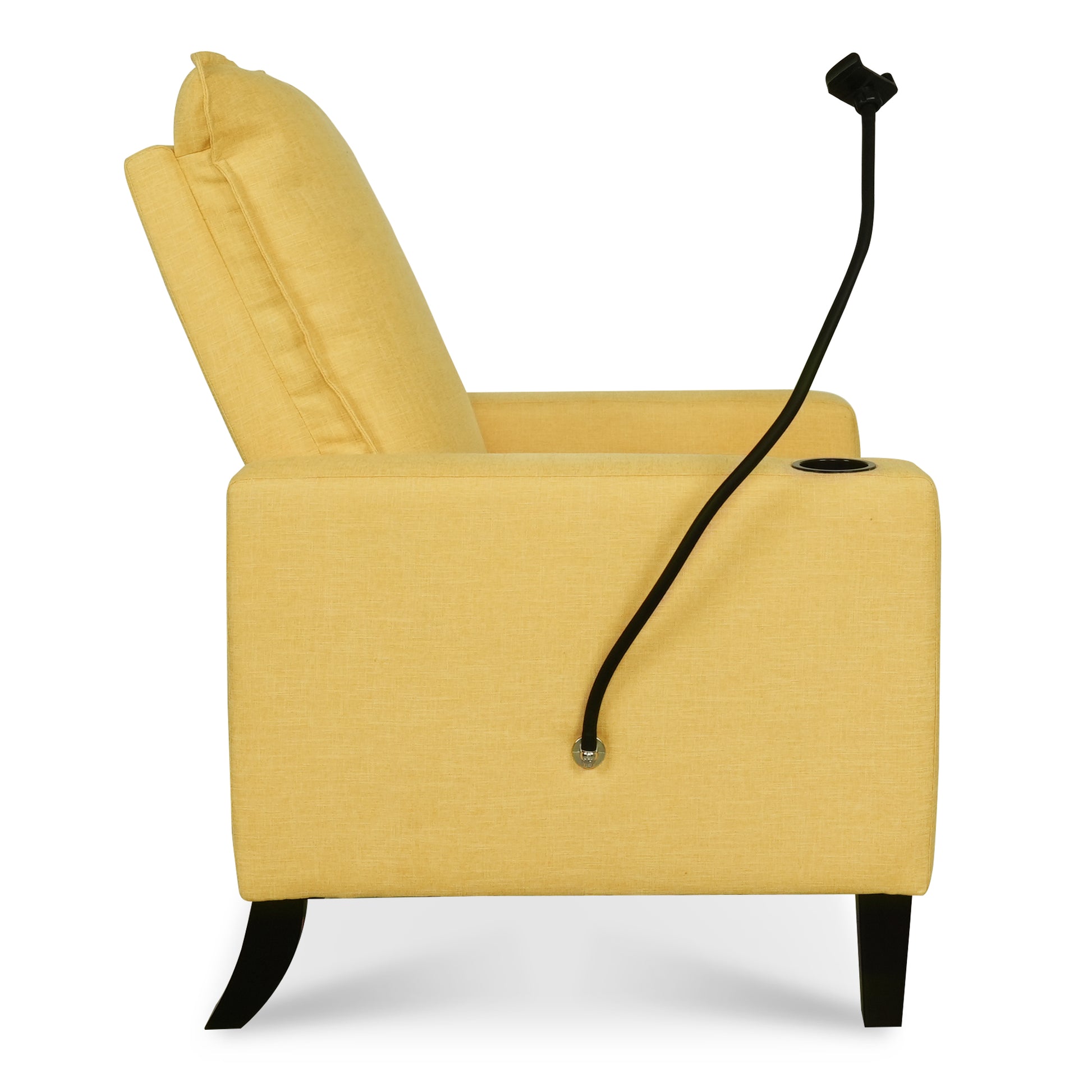 Recliner Chairs For Adults, Adjustable Recliner Sofa With Mobile Phone Holder & Cup Holder, Modern Reclining Chairs Fabric Push Back Recliner Chairs For Living Room, Bedroom, Yellow Yellow Foam Polyester