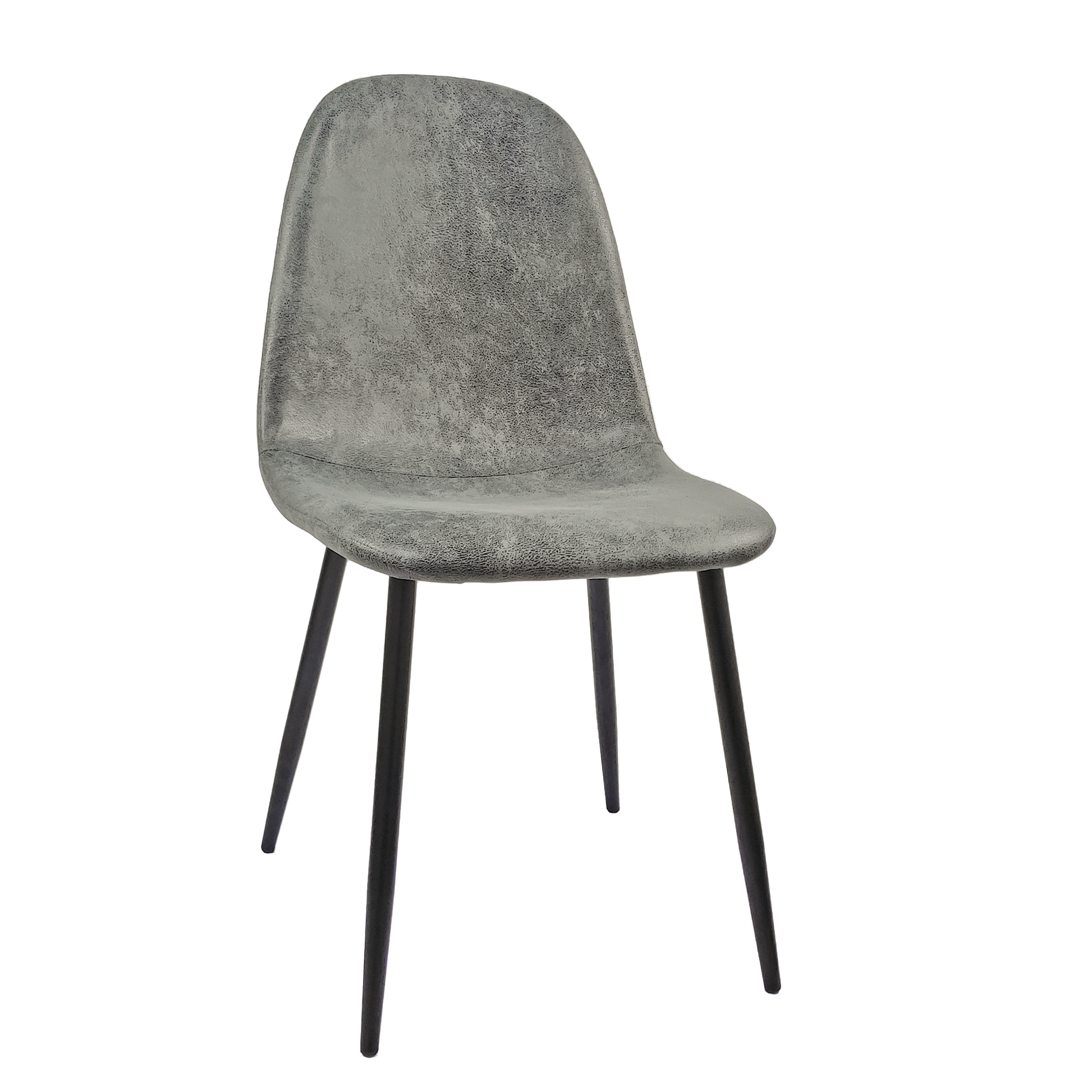 Dining Chairs Set Of 4, Modern Accent Chairs With Soft G Suede Fabric Upholstered Seat, Spoon Shape Kitchen Chair With Black Metal Legs Dining Side Chairs For Dining Room Kitchen Grey Metal Grey Kitchen Dining Chairs Foam Suede