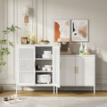 Metal Storage Cabinet With 2 Doors And 2 Adjustable Shelves, Steel Garage Storage Cabinet, Metal File Cabinet For Home Office School Gym, White White Steel