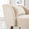 Modern Chaise Lounge Chair Velvet Upholstery Beige Beige Foam Velvet 1 Seat