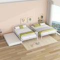 Full Xl Over Queen Metal Bunk Bed With Twin Size Trundle, White White Iron