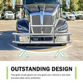 Front Bumper Deer Guard For Kenworth T660 T680 2022 With Bracket G04018 Silver Stainless Steel