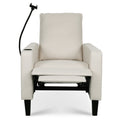 Recliner Chairs For Adults, Adjustable Recliner Sofa With Mobile Phone Holder & Cup Holder, Modern Reclining Chairs Fabric Push Back Recliner Chairs For Living Room, Bedroom, Beige Beige Foam Polyester