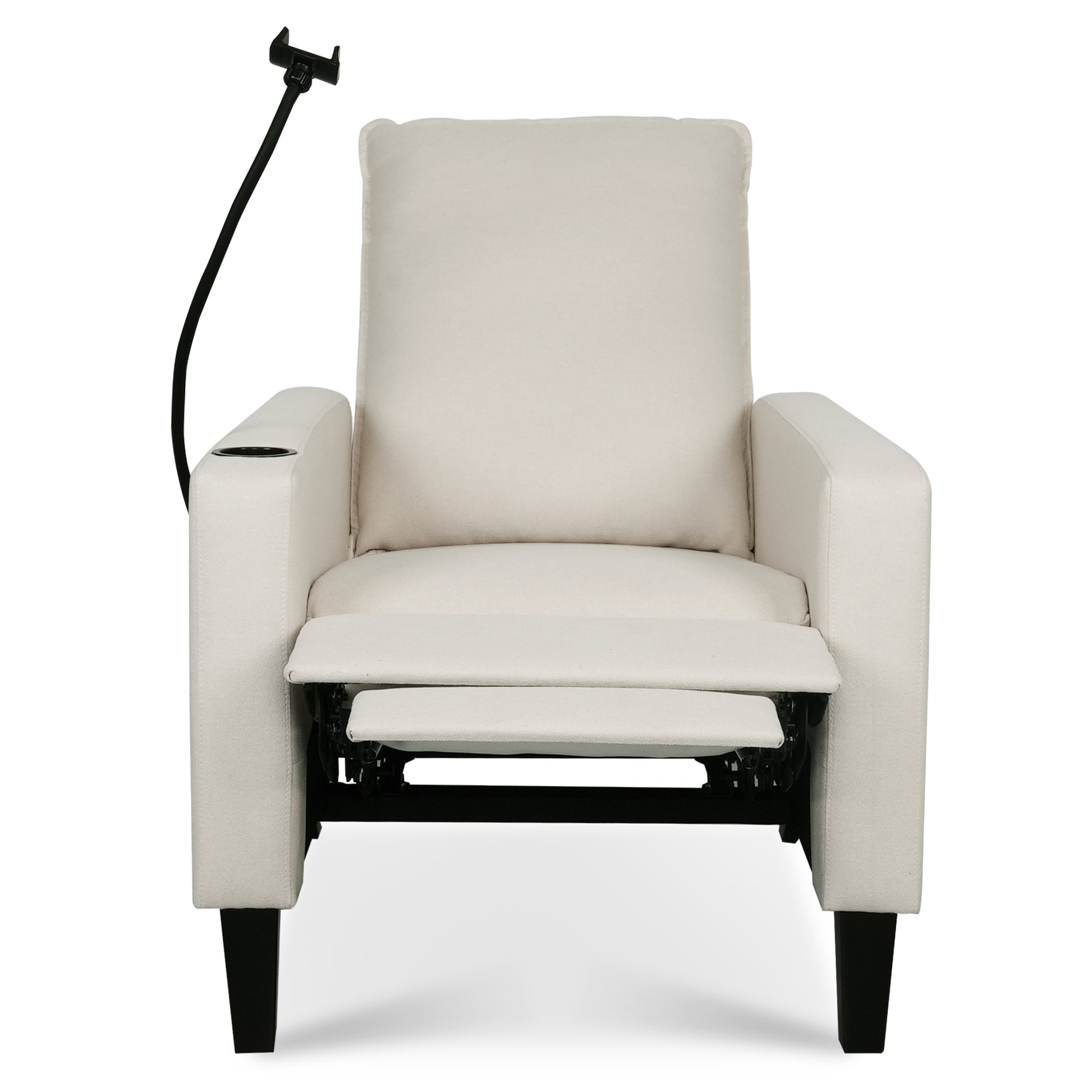 Recliner Chairs For Adults, Adjustable Recliner Sofa With Mobile Phone Holder & Cup Holder, Modern Reclining Chairs Fabric Push Back Recliner Chairs For Living Room, Bedroom, Beige Beige Foam Polyester