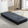 Folding Sofa Bed, Futon Sleeper Chair, Convertible Chair Floor Couch & Sleeping Mattress For Living Room, Guest Room, Home Office, Apartment, Small Space, Bed, Removable Back Cushion, Grey, 1 Seat Grey Chenille Primary Living Space Pillow Back Soft