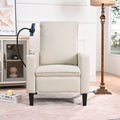 Recliner Chairs For Adults, Adjustable Recliner Sofa With Mobile Phone Holder & Cup Holder, Modern Reclining Chairs Fabric Push Back Recliner Chairs For Living Room, Bedroom, Beige Beige Foam Polyester
