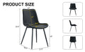 Black Artificial Leather Backrest Cushion Dining Chair, Black Metal Legs, Curved Widened Cushion Design For More Comfort, Suitable For Restaurants, Kitchens, Bedrooms, Offices. 4 Chairs 0502 Black Faux Leather